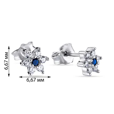 Сережки зі срібла "Квіточки" з альпінітами  (арт. 7518/5120ас)