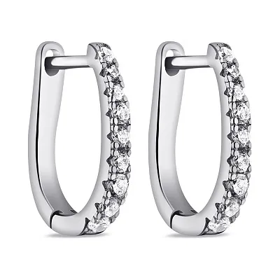 Серебряные серьги с дорожкой из фианитов (арт. 7502/9837)