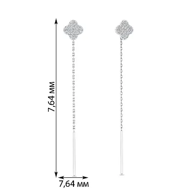 Сережки-протяжки з золота з діамантами (арт. С011509020б)
