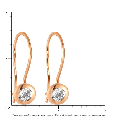 Детские сережки из красного золота с фианитами (арт. 101503/2)