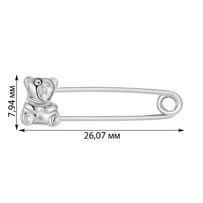 Срібна шпилька «Ведмедик» (арт. 7511/118)