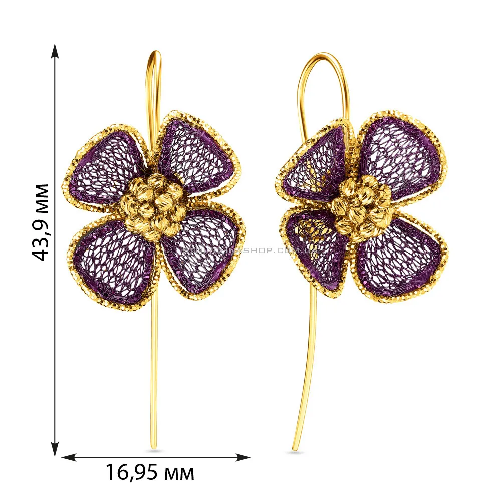 Золоті сережки Francelli «Квіти» (арт. 105685жф) - 2 - цена