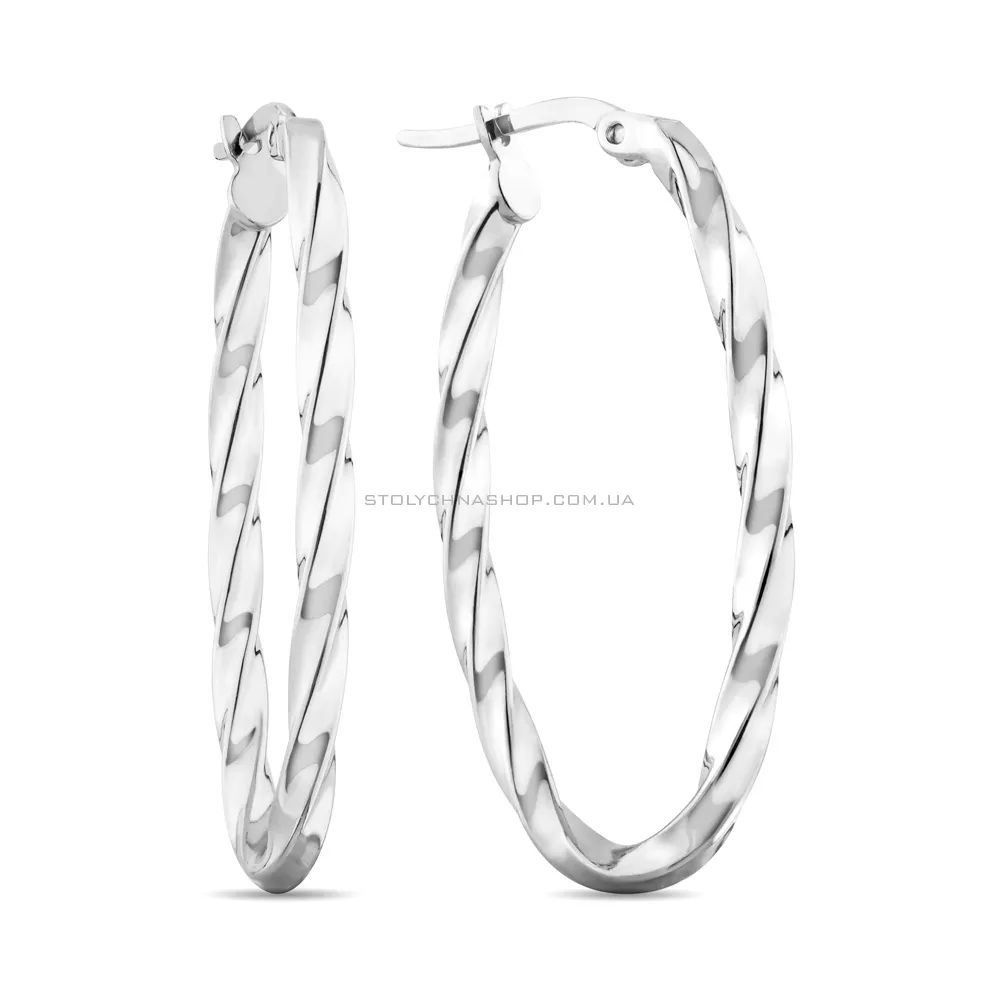 Срібні сережки-кільця без каміння  (арт. 7502/1125/35) - цена