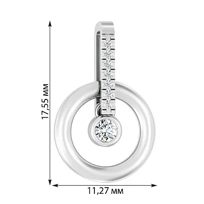 Кулон з білого золота з фіанітами (арт. 440522б)