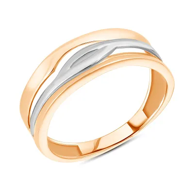 Золотое кольцо в комбинированном цвете металла (арт. 154941кб)