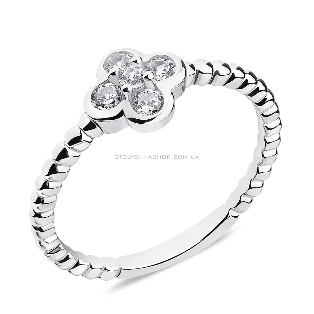 Серебряное кольцо с фианитами (арт. 7501/6385) - цена
