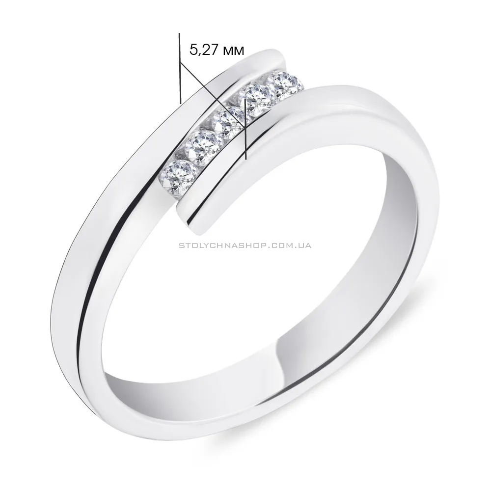 Серебряное кольцо с белыми фианитами (арт. 7501/5219)