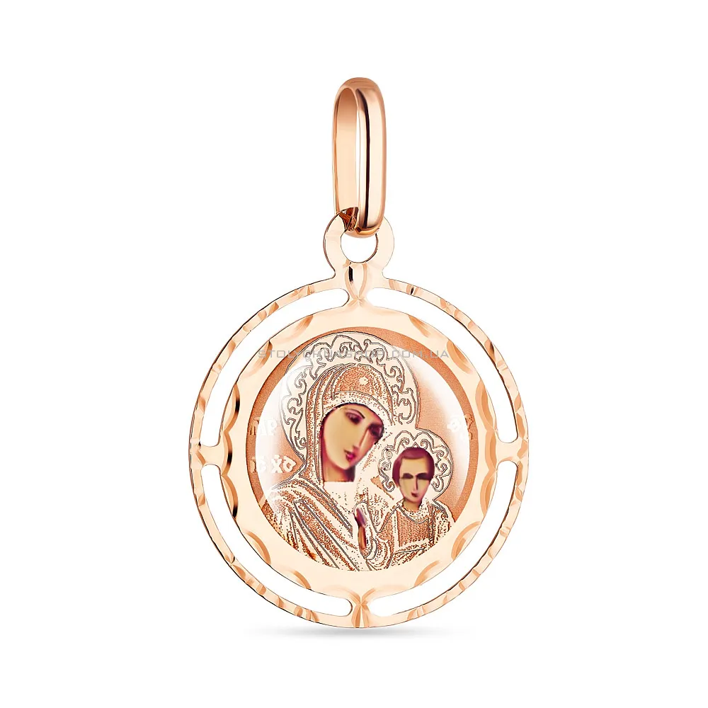Ладанка из красного золота «Матерь Божия Казанская» (арт. 422701К)