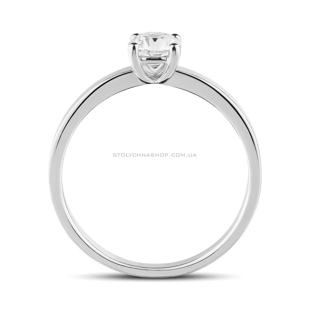 Каблучка з білого золота на заручини з діамантом  (арт. К01116204016б) - 2 - цена