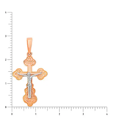 Православний хрестик з червоного золота (арт. 501410)
