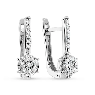 Серьги из белого золота с бриллиантами (арт. С011728010б)