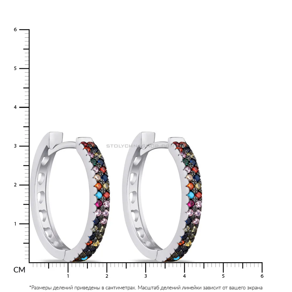 Сережки кольца из серебра с альпинитом (арт. 7502/4103/20а)