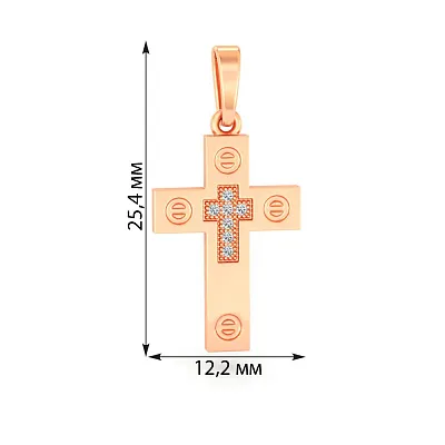 Золотой крестик с фианитами (арт. 440886)
