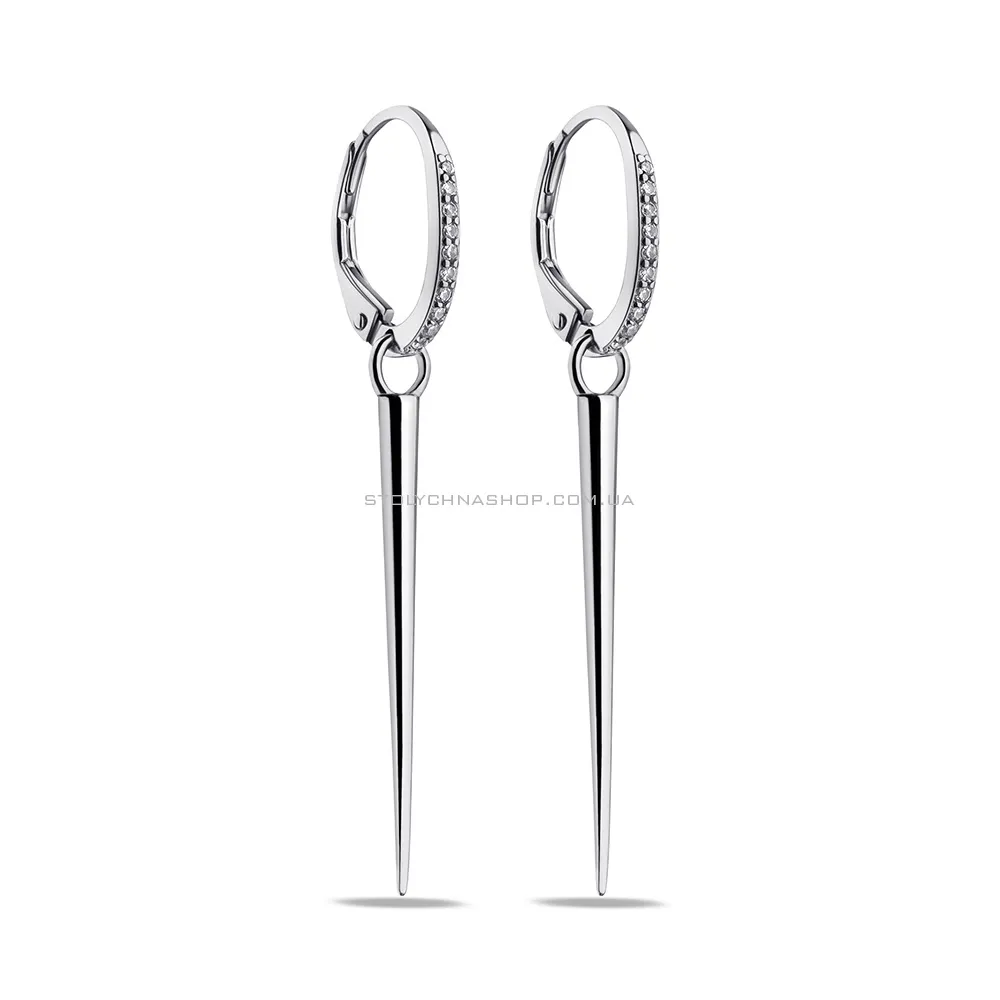 Длинные серебряные серьги с подвесками (арт. 7502/9458) - цена