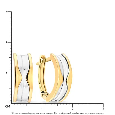 Серьги из желтого и белого золота  (арт. 106359жб)