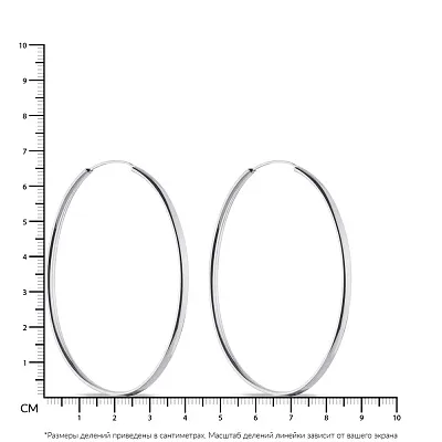 Тонкие серьги-кольца из серебра без вставок (арт. 7502/3021/65)