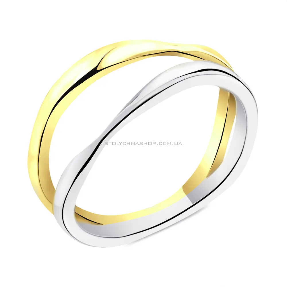 Двойное серебряное кольцо без камней (арт. 7501/6373жб) - цена