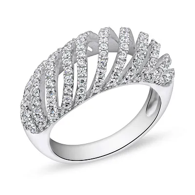 Массивное серебряное кольцо с фианитами (арт. 05011711)