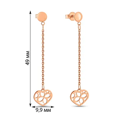 Золоті сережки з підвісками (арт. 1091227)