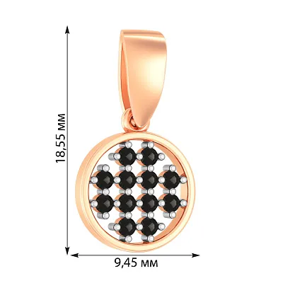 Золотая подвеска с черными фианитами (арт. 440485ч)