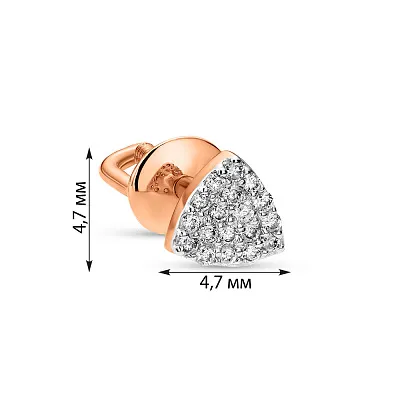 Золотая cерьга в одно ухо с бриллиантами  (арт. 2600469201Я)