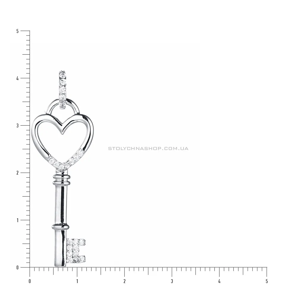 Срібний кулон «Ключик» з фіанітами (арт. 7503/2557)