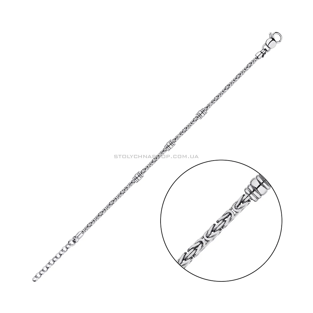 Срібний браслет плетіння Лисячий хвіст (арт. 7509/4508) - цена