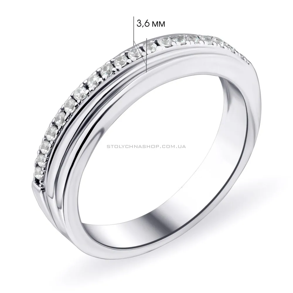 Кольцо серебряное с фианитами  (арт. 7501/3661) - 2 - цена