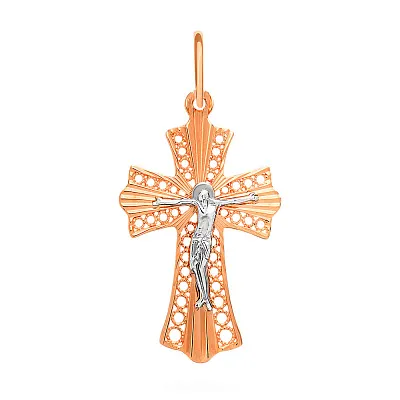 Золотой нательный крестик «Кружево Божьей милости» (арт. 501539)