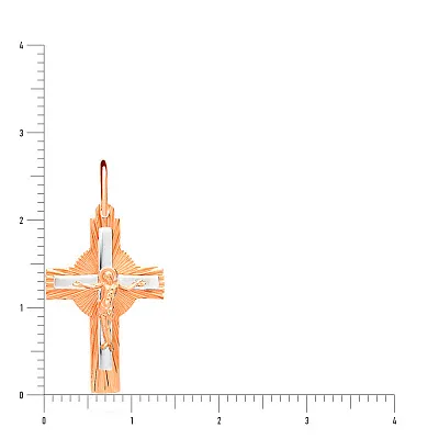 Хрестик з комбінованого золота (арт. 505972кб)