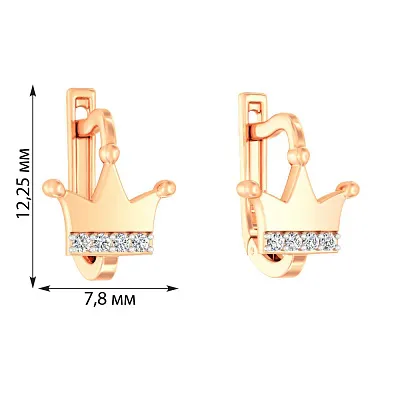Сережки з червоного золота "Корона" (арт. 110917)