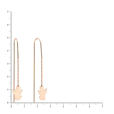 Золоті сережки протяжки «Янголи» (арт. 106207)