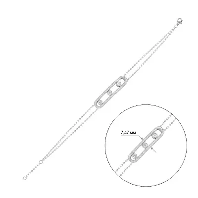 Браслет зі срібла з фіанітами  (арт. 7509/2279)