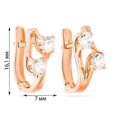Золоті сережки з фіанітами (арт. 110212)