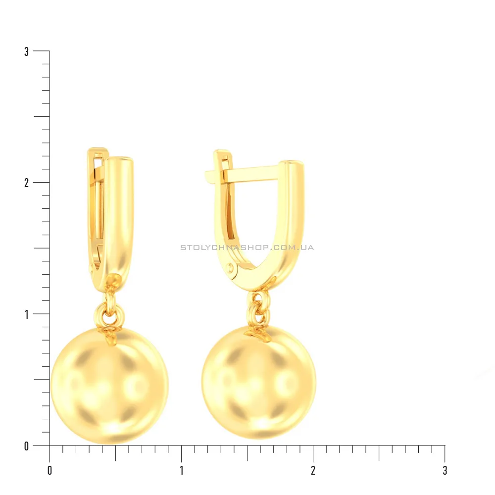 Золоті сережки з підвісками (арт. 110521ж) - 2 - цена
