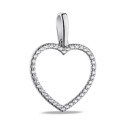 Срібний кулон Серце з фіанітами (арт. 7503/35202р)