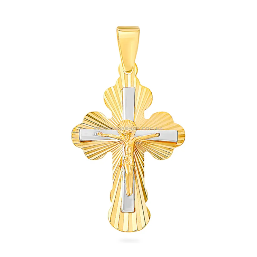 Хрестик з жовтого і білого золота  (арт. 503812жб) - цена