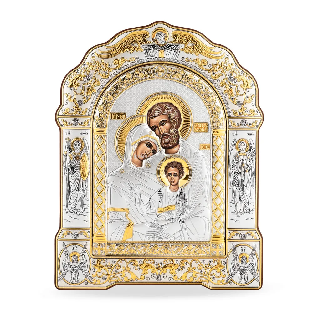 Серебряная икона Святое Семейство (167x228 мм) (арт. AR-4/005G/K)