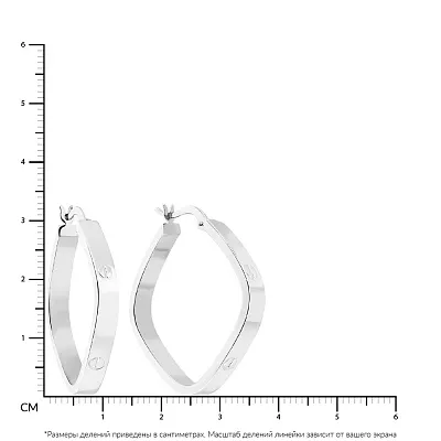 Серьги-кольца из белого золота (арт. 108663/30б)