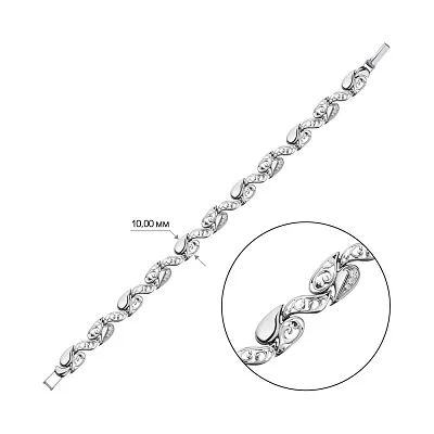 Серебряный женский браслет с фианитами (арт. 7909/5110023)