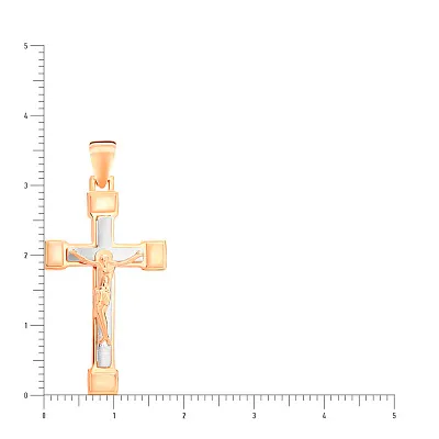Натільний золотой хрестик з розп'яттям (арт. 501573кбм)