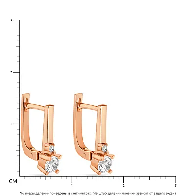 Серьги из красного золота с фианитами (арт. 107866)