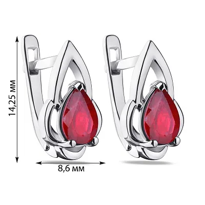 Серьги серебряные с рубином  (арт. 7002/4052Р)