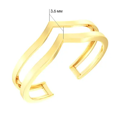 Двойное кольцо на фалангу из желтого золота (арт. 140825жф)