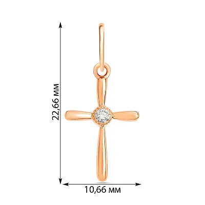Золотая подвеска-крестик с фианитом (арт. 440457)