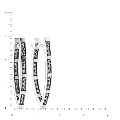 Срібні сережки з фіанітами (арт. 7902/5703-ч)