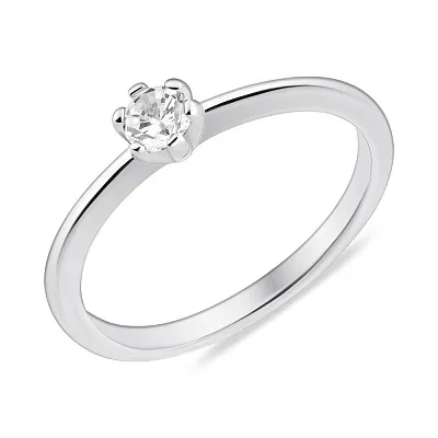 Серебряное кольцо с одним фианитом (арт. 7501/4627/1)