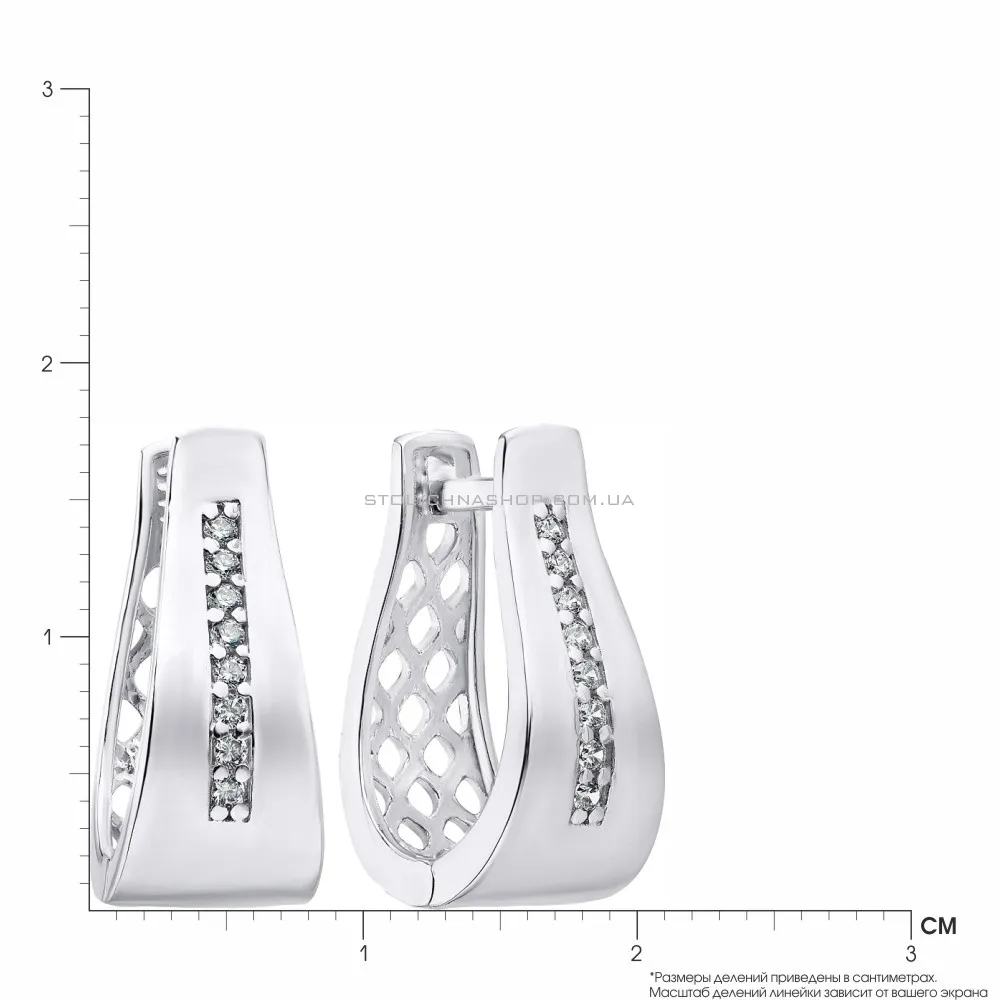 Срібні сережки з фіанітами (арт. 7902/29011) - 2 - цена
