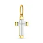 Крестик из желтого и белого золота без камней  (арт. 424525жб)