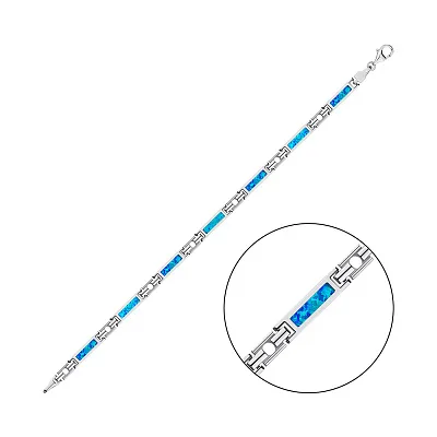 Браслет из серебра с синим опалом (арт. 7509/1674Пос)